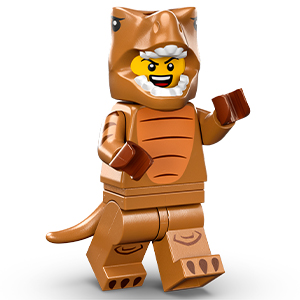 Figurine LEGO® Le fan en costume de T-rex Super Briques